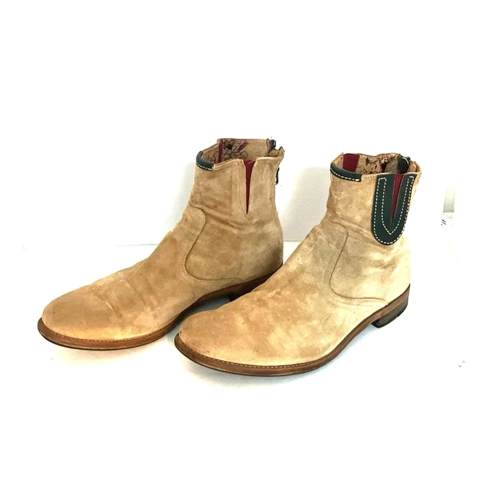 PAUL SMITH MEN'S VERY COOL SUEDE BOOTS. BACK ZIP SZ 9 BUT FIT LIKE A 10 , ITALY